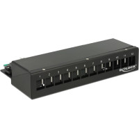Delock Keystone Desktop Patch Panel 12 Port black