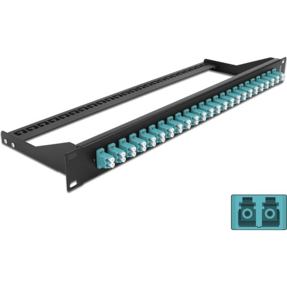 Delock 19″ Fibre Patch Panel 24 port LC Duplex aqua