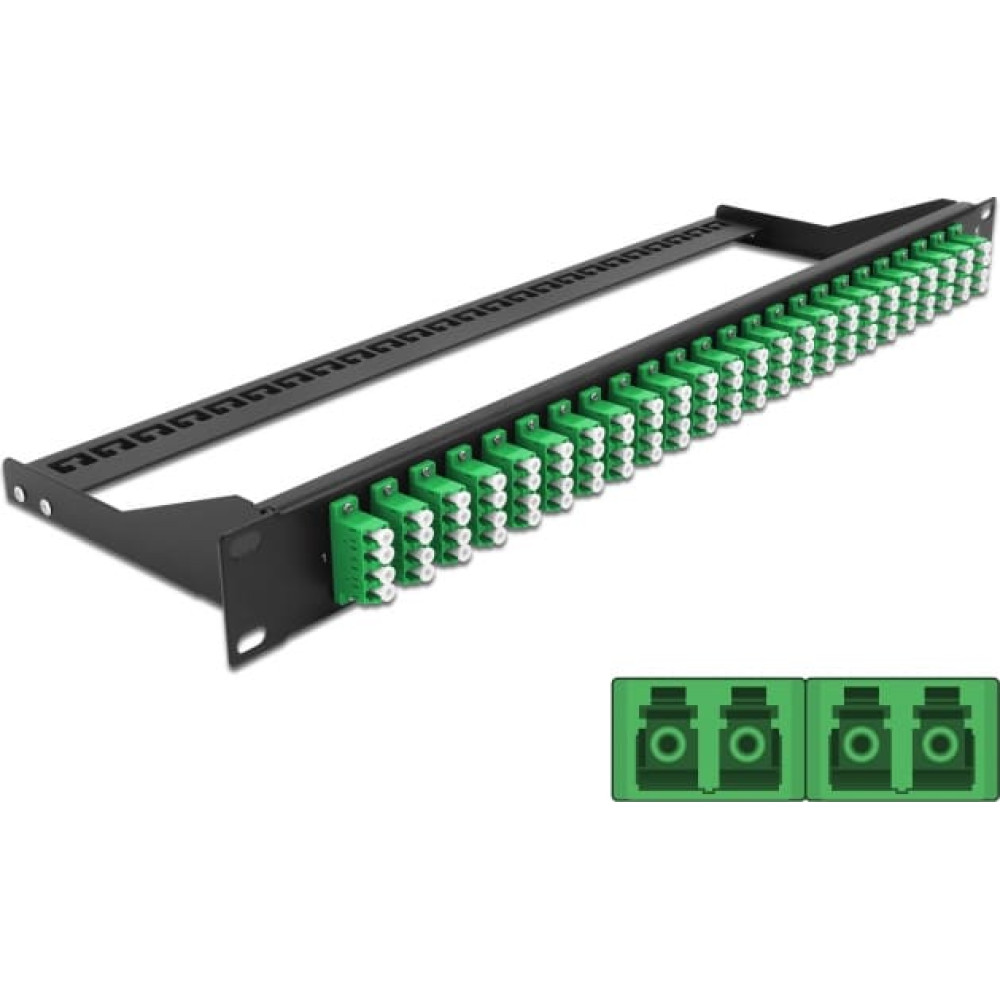 Delock 19″ Fibre Patch Panel 24 port LC Quad green