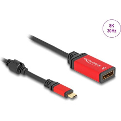 Delock USB Type-C™ to DisplayPort Adapter (DP Alt Mode) 8K 30 Hz with HDR function red