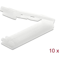 Delock Flat cable holder with locking clip self-adhesive natural 10 pieces