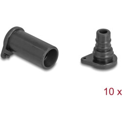 Delock DL4 Dust Cover for male and female connector, silicone, 2-parts, black 10 pcs set
