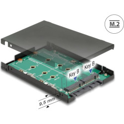 Delock 2.5 Converter SATA 22 Pin  2 x M.2 NGFF with RAID