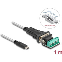 Delock Adapter USB Type-C™ to 1 x Serial RS-422/485 male with 6 pin terminal block 5 V 1 m
