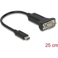 Delock Adapter USB Type-C™ to 1 x Serial RS-232 D-Sub 9 pin male with nuts 25 cm