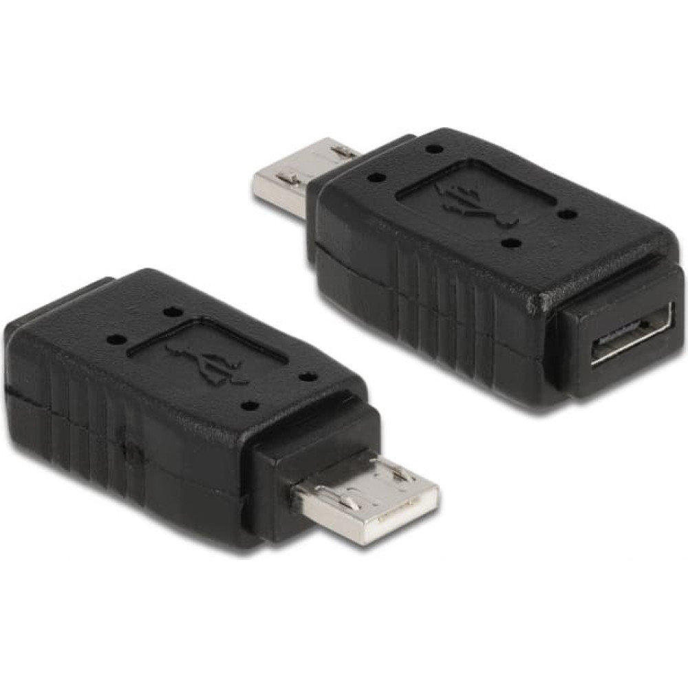 Delock Adapter USB micro-A+B female to USB micro A male
