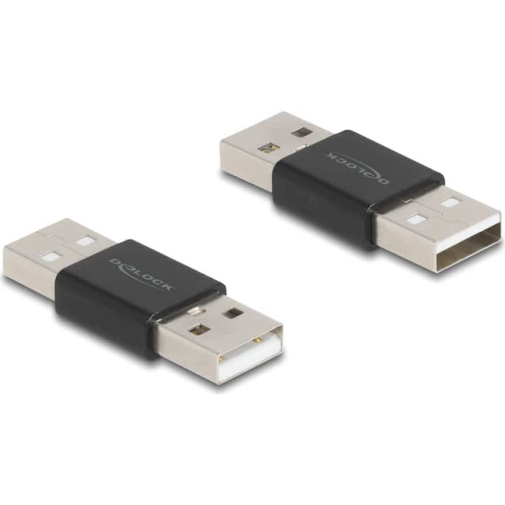 Delock Adapter Gender Changer USB 2.0 Type-A male to male metal
