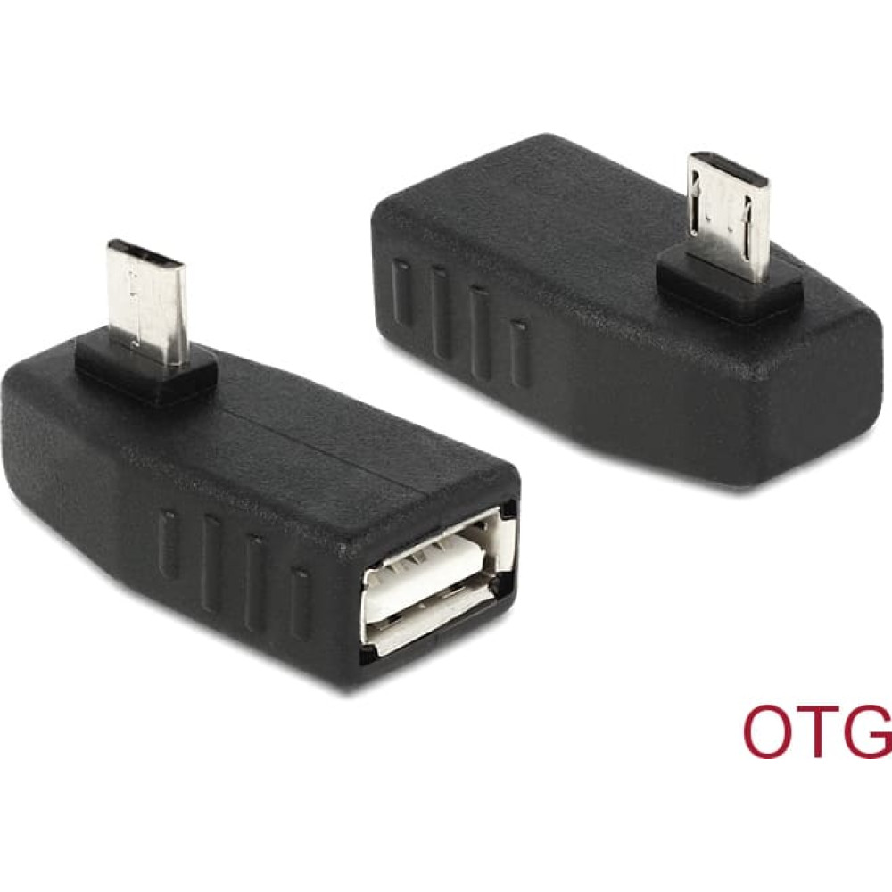 Delock Adapter USB micro-B male > USB 2.0-A female OTG 270° angled