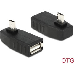 Delock Adapter USB micro-B male  USB 2.0-A female OTG 270 angled