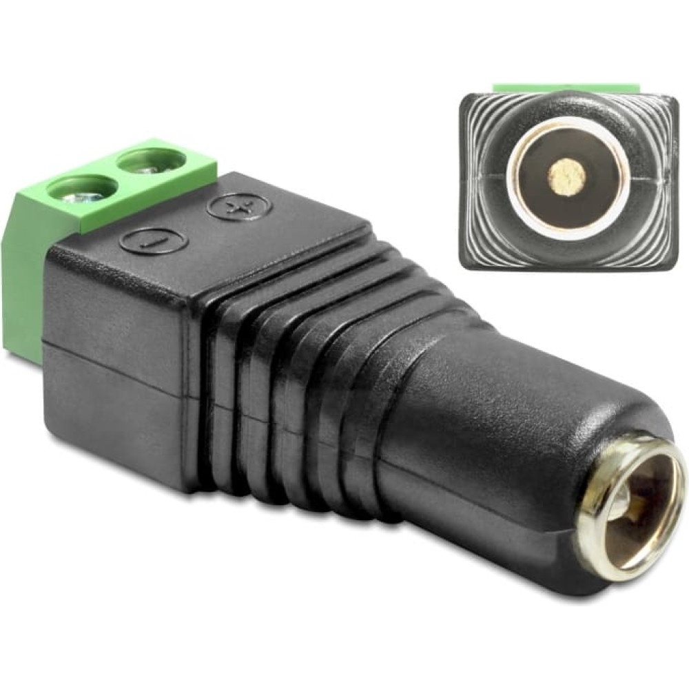 Delock Adapter DC 5.5 x 2.5 mm female > Terminal Block 2 pin
