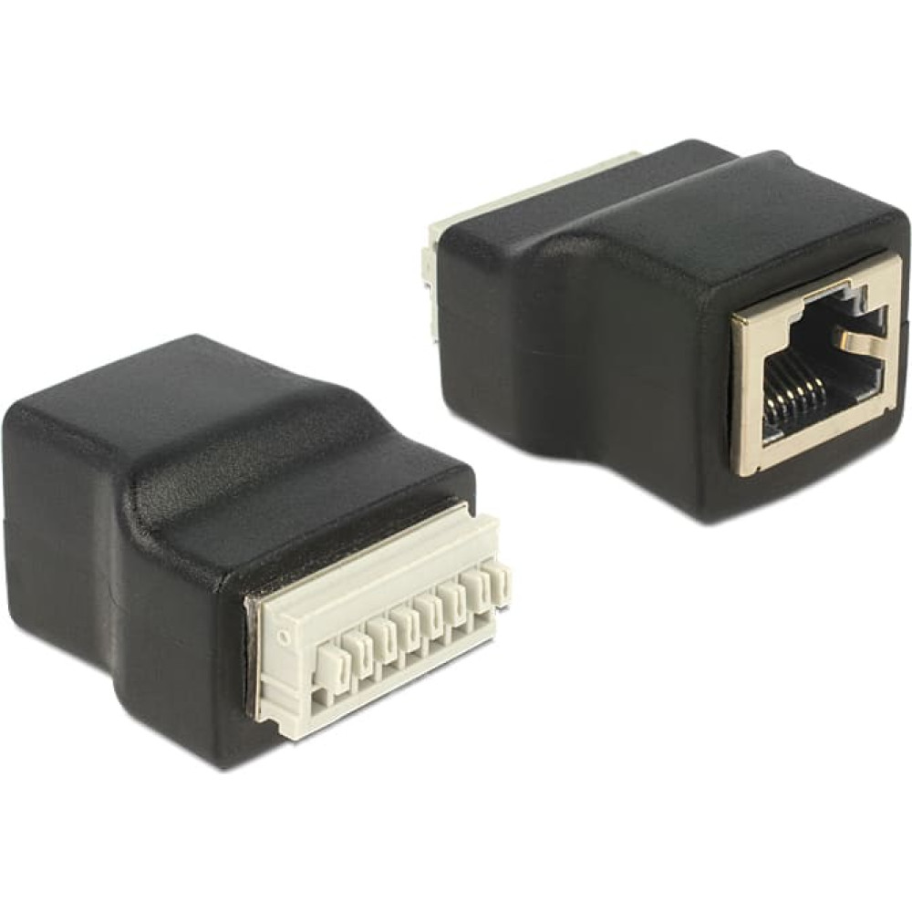Delock Adapter RJ45 female > Terminal Block with push buttons 8 pin