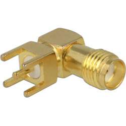 Delock SMA Jack 90° PCB Thread length 5 mm