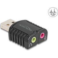 Delock External USB Sound Card 24 bit / 96 kHz Plug & Play for Windows, MAC, Linux, Chrome OS