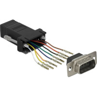 Delock D-Sub 9 pin male to RJ45 female Assembly Kit black