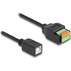 Delock USB 2.0 Cable Type-B female to Terminal Block Adapter with push button 15 cm