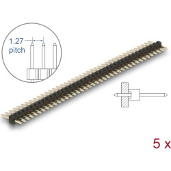 Delock Pin header 40 pin, pitch 1.27 mm, 1-row, straight, 5 pieces