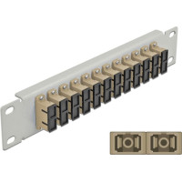 Delock 10″ Fiber Optic Patch Panel 12 Port SC Duplex beige 1U grey