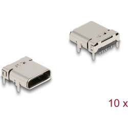 Delock USB 5 Gbps USB Type-C™ female 24 pin SMD connector for solder mounting 10 pieces