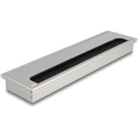 Delock Cable grommet for table mounting with brush 300 x 80 x 28 mm silver