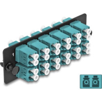 Delock Fiber Optic Adapter Panel LC Duplex OM4 12 Port aqua