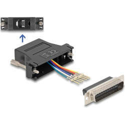 Delock D-Sub 25 pin male to RJ12 female Assembly Kit black