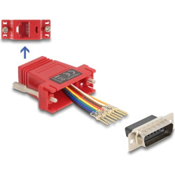 Delock D-Sub 15 pin male to RJ45 female Assembly Kit red