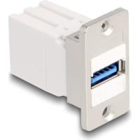 Delock Panel Mount Keystone Module coupler USB 5 Gbps Type-A female to USB Type-A female conical