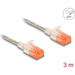 Delock RJ45 Network Cable Cat.6A U/UTP Slim 3 m transparent