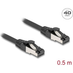 Delock RJ45 Network Cable Cat.8.1 S/FTP 0.5 m up to 40 Gbps black
