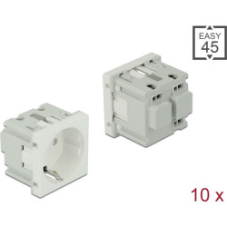 Delock Easy 45 Grounded Power Socket 45 x 45 mm 10 pieces