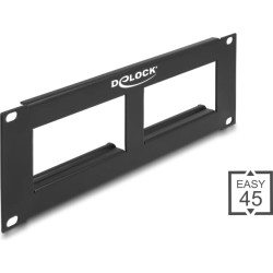 Delock Easy 45 10″ Patch Panel cut-out 2 x 90.5 x 45.2 mm, 2U, black
