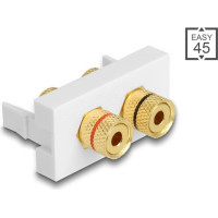 Delock Easy 45 Module 2 x binding post, red / black ring 22.5 x 45 mm