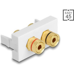 Delock Easy 45 Module 2 x binding post, red / black ring 22.5 x 45 mm