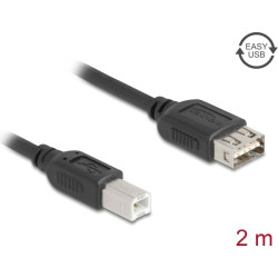 Delock USB 2.0 Cable USB Type-B male to EASY USB Type-A female 2 m