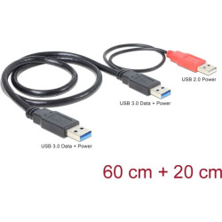 Delock Cable USB 3.0 type A male + USB type A male > USB 3.0 type A male