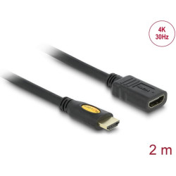 Delock Cable High Speed HDMI with Ethernet – HDMI A male > HDMI A female 2 m