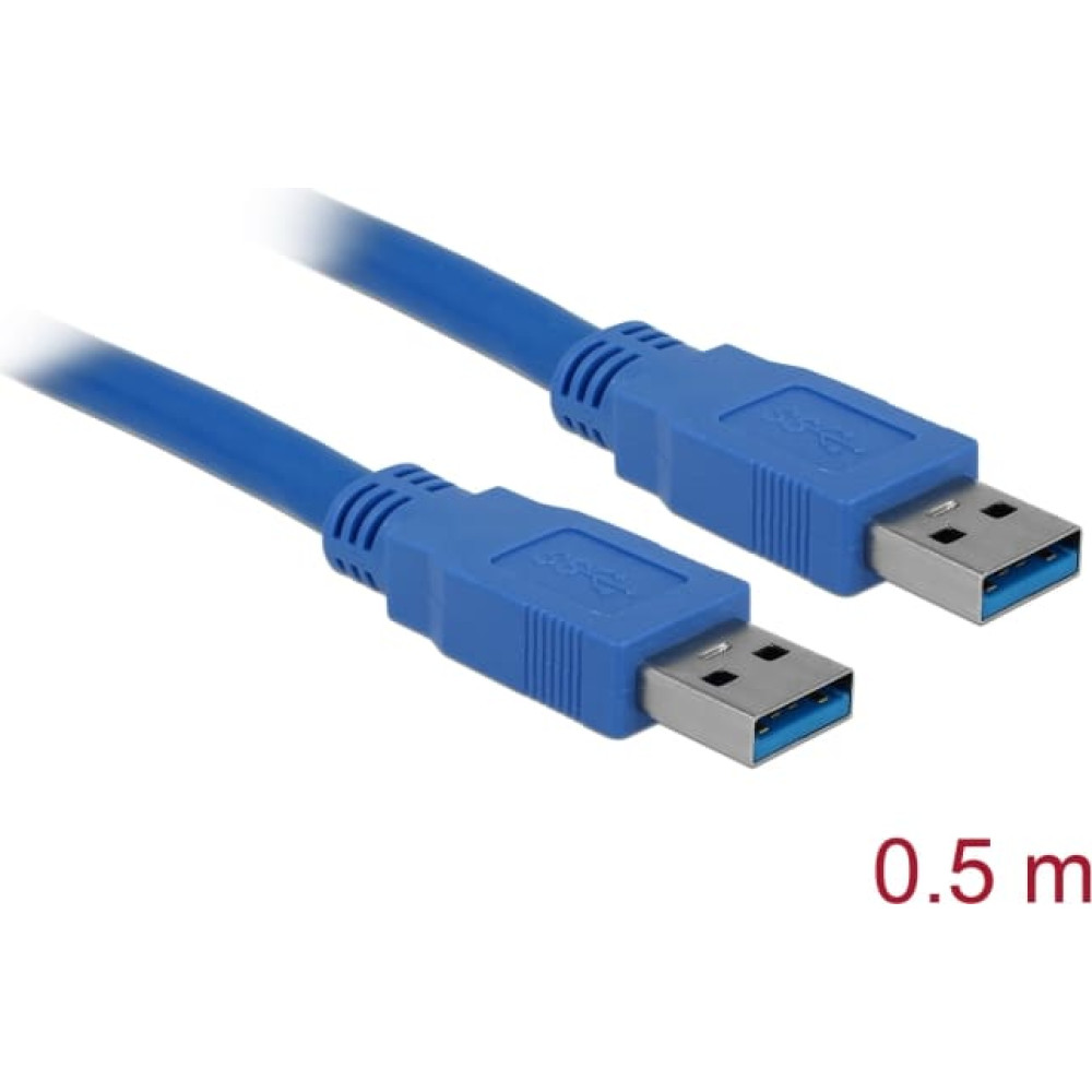 Delock USB 5 Gbps Cable Type-A male to Type-A male 0.5 m blue