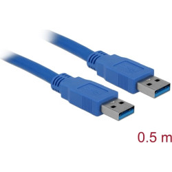 Delock USB 5 Gbps Cable Type-A male to Type-A male 0.5 m blue