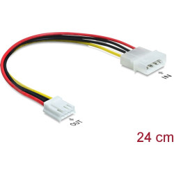 Delock Cable Power Molex 4 pin male  4 pin floppy female 24 cm