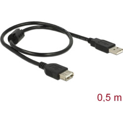 Delock Extension cable USB 2.0 Type-A male > USB 2.0 Type-A female 0.5 m black