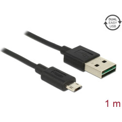 Delock Cable EASY-USB 2.0 Type-A male > EASY-USB 2.0 Type Micro-B male 1 m black