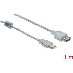 Delock Extension cable USB 2.0 Type-A male > USB 2.0 Type-A female 1 m transparent