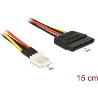 Delock Power Cable SATA 15 pin receptacle > 4 pin floppy male 15 cm