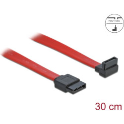 Delock SATA 3 Gb/s Cable straight to upwards angled 30 cm red