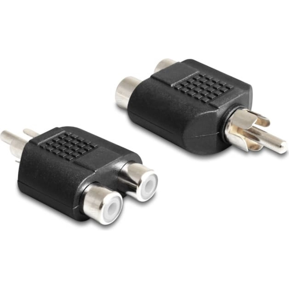 Delock Adapter 2 x RCA female > 1 x RCA male