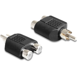 Delock Adapter 2 x RCA female > 1 x RCA male