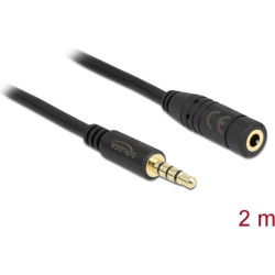 Delock Extension Cable Audio Stereo Jack 3.5 mm male  female IPhone 4 pin 2 m