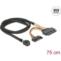 Delock Cable SFF-8643 male > U.2 SFF-8639 female + SATA power connector 75 cm