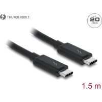 Delock Thunderbolt™ 3 (20 Gb/s) USB-C™ cable male > male passive 1.5 m 5 A black