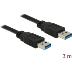 Delock USB 5 Gbps Cable Type-A male to Type-A male 3 m black